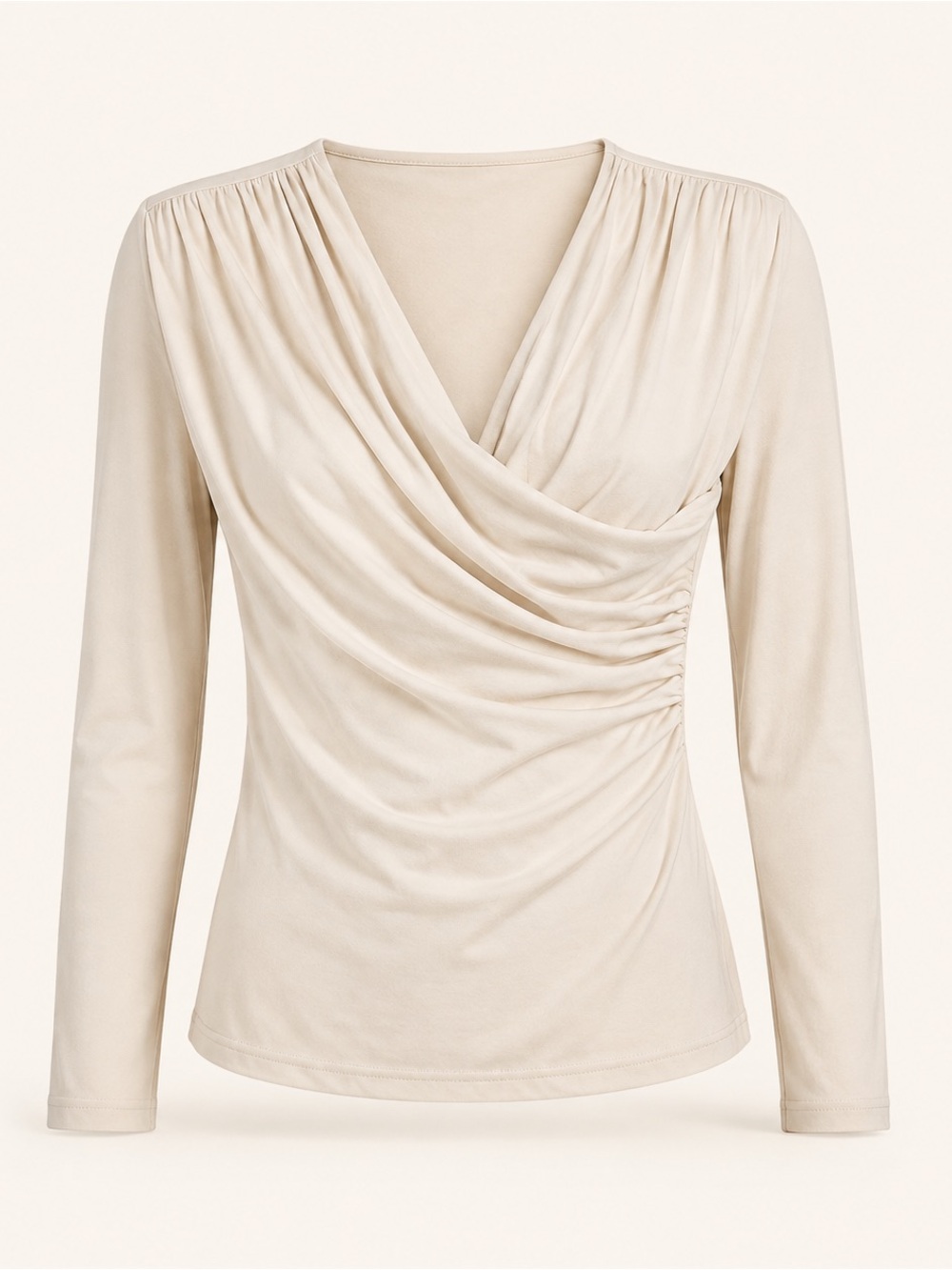 H&M Cream Draped Women's Blouse